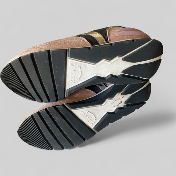 VOILE BLANCHE JULIA POWER Suede & Washed Fabric Sneakers PeachPink & Grey 40/10 - Picture 4 of 13